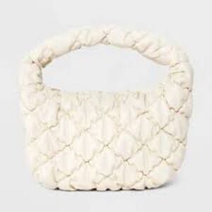 Women’s A New Day White Quilted Clutch Handbag!
